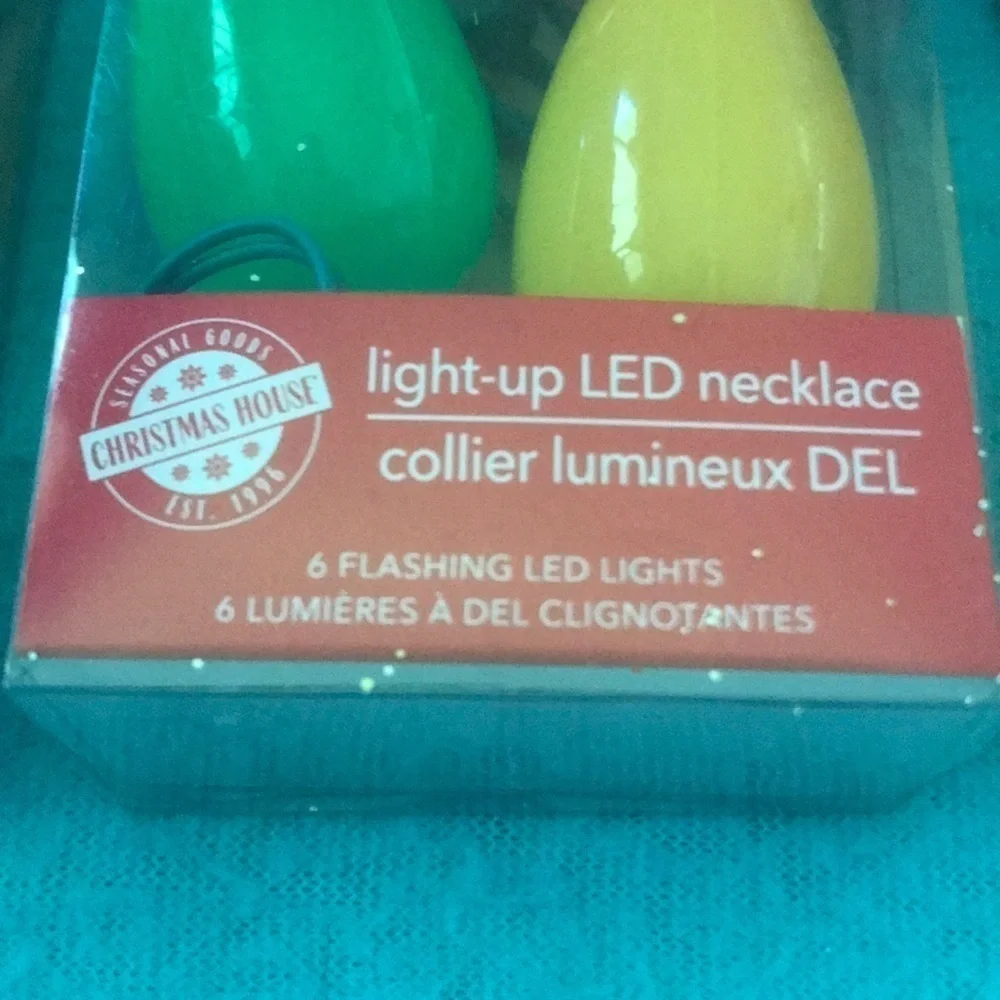 Christmas lights necklace 3 speeds and off button